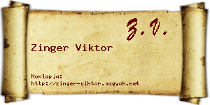 Zinger Viktor névjegykártya
